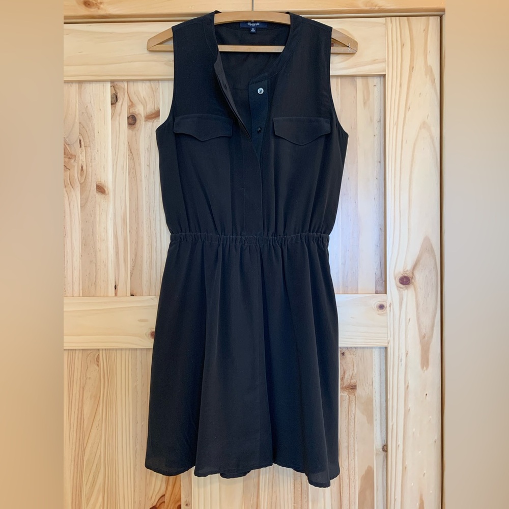 Madewell black silk sleeveless dress size XS